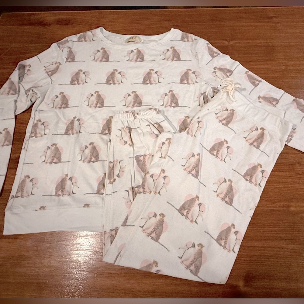 NWOT All Things Fabulous Lounge set Cheetah/Penguin print